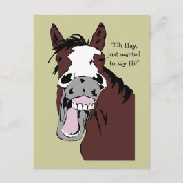 Oh hooi wilde enkel hallo de Cartoon van het Paard Briefkaart