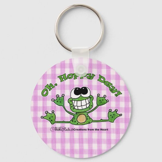 Oh, hoppy dag-kikker sleutelhanger (Voorkant)