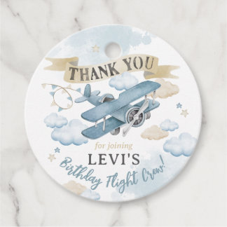 Oh How Time Flies Airplane Birthday Party Favor Bedankjes Labels