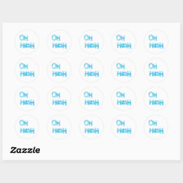 Oh Hush - grappige, handgetekende letters Ronde Sticker