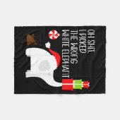 Oh I Cked The Wrong White Elephant Ugly Christmas Fleece Deken (Voorkant (Horizontaal))