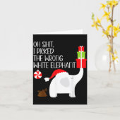 Oh I Cked The Wrong White Elephant Ugly Christmas  Kaart (Gele Bloem)