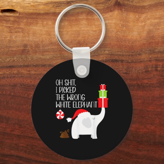 Oh I Cked The Wrong White Elephant Ugly Christmas Sleutelhanger (Voorkant)