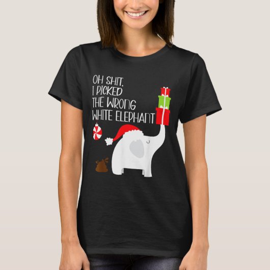 Oh I Cked The Wrong White Elephant Ugly Christmas T-shirt (Voorkant)