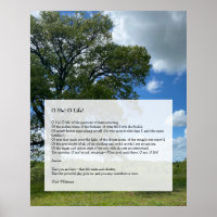 Oh, ik. Oh leven! Walt Whitman Poem, boom & Blue S