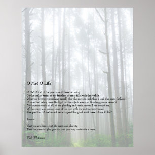 Oh, ik. Oh leven! Walt Whitman Poem Wooded Path 1 Poster