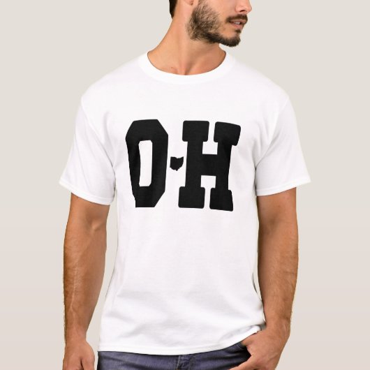 OH IO Ohio T-shirt - Zwart (Voorkant)