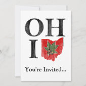 OH IO Typografisch Ohio  Rood Buckeye Nut Kaart (Voorkant)