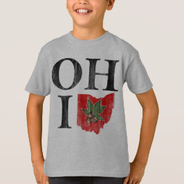 OH IO Typografisch Ohio  Rood Buckeye Nut T-shirt