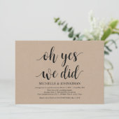 Oh ja, dat deden we, bruiloft op de Uitnodigingska Kaart (Staand voorkant)