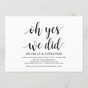 Oh ja, dat deden we, bruiloft op de Uitnodigingska Kaart