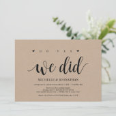 Oh ja, dat deden we, bruiloft op de Uitnodigingska Kaart (Staand voorkant)