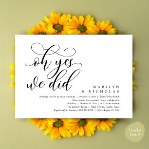 Oh ja, dat deden we, modern huwelijksdiner en fees kaart