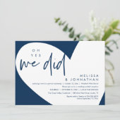 Oh ja, dat deden we, Modern Wedding Receptie Diner Kaart (Staand voorkant)
