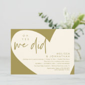 Oh ja, dat deden we, Modern Wedding Receptie Diner Kaart (Staand voorkant)