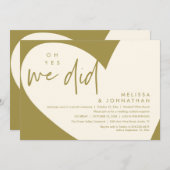 Oh ja, dat deden we, Modern Wedding Receptie Diner Kaart (Voorkant / Achterkant)