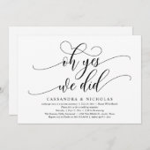 Oh ja, dat deden we, moderne romantische huwelijks kaart (Voorkant / Achterkant)