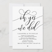 Oh ja, dat deden we, moderne script bruiloft recep kaart (Voorkant)