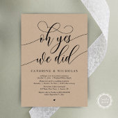 Oh ja, dat deden we, moderne script bruiloft recep kaart