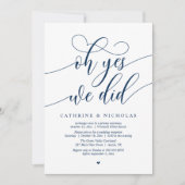 Oh ja, dat deden we, moderne script bruiloft recep kaart (Voorkant)