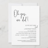 Oh ja, dat deden we, Wedding Elopement Dansparty Kaart (Voorkant)