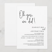 Oh ja, dat deden we, Wedding Elopement Dansparty Kaart (Voorkant / Achterkant)