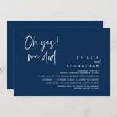 Oh ja, dat deden we, Wedding Elopement Dinner Part Kaart (Voorkant / Achterkant)