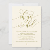 Oh ja, dat deden we, Wedding Elopement Dinner Part Kaart (Voorkant)