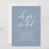 Oh ja, dat deden we, Wedding Elopement Dinner Part Kaart (Voorkant)