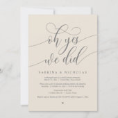 Oh ja, dat deden we, Wedding Elopement Dinner Part Kaart (Voorkant)
