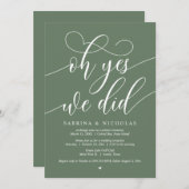 Oh ja, dat deden we, Wedding Elopement Dinner Part Kaart (Voorkant / Achterkant)