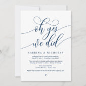 Oh ja, dat deden we, Wedding Elopement Dinner Part Kaart (Voorkant)