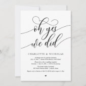 Oh ja, dat deden we, Wedding Elopement Dinner Part Kaart (Voorkant)