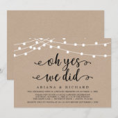 Oh ja, dat deden we, Wedding Elopement Party Kaart (Voorkant / Achterkant)