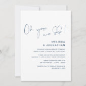 Oh ja, dat deden we, Wedding Elopement Party, Navy Kaart (Voorkant)