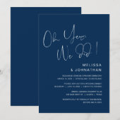 Oh ja, dat deden we, Wedding Elopement Party, Navy Kaart (Voorkant / Achterkant)