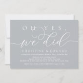 Oh ja, dat hebben we gedaan, bruiloft Elopement ro Kaart (Voorkant)