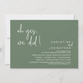 Oh ja, dat hebben we gedaan, bruiloft Elopement, S Kaart (Voorkant)