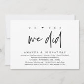 Oh ja, dat hebben we gedaan, Modern Wedding Elopem Kaart (Voorkant)