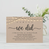 Oh ja, dat hebben we gedaan, rustieke bruiloft din kaart (Staand voorkant)