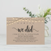 Oh ja, dat hebben we gedaan, rustieke bruiloft din kaart (Staand voorkant)