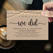 Oh ja, dat hebben we gedaan, rustieke bruiloft din kaart