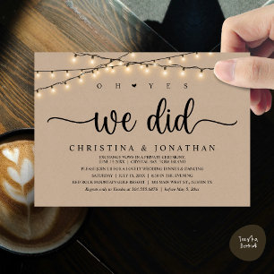 Oh ja, dat hebben we gedaan, rustieke bruiloft din kaart