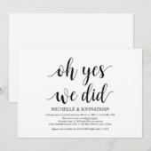 oh ja, dat hebben we gedaan, uitnodigingskaart voo kaart (Voorkant / Achterkant)