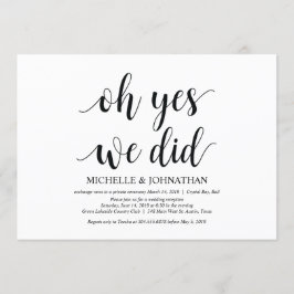 oh ja, dat hebben we gedaan, uitnodigingskaart voo kaart