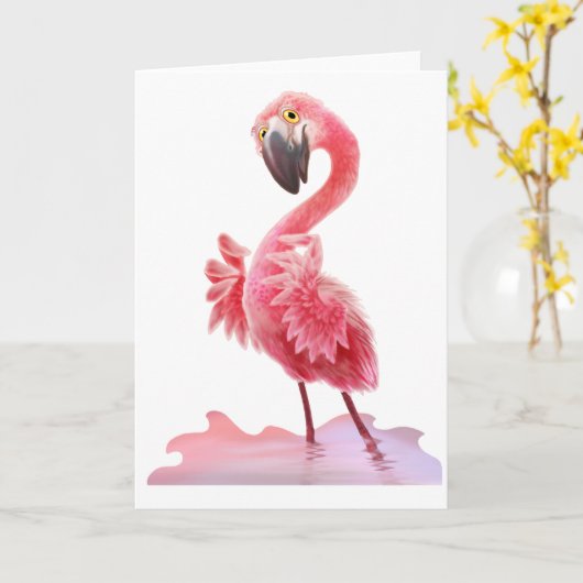 Oh ja Flamingo! Kaart (Gele Bloem)