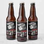 Oh ja, hij deed 47 Trump 2024 Bier Etiket (Flessen)