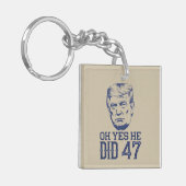 Oh ja, hij deed 47 Trump 2024 Sleutelhanger (Voorkant Links)