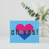 Oh ja LGBT Bisexual Pride Heart Briefkaart (Staand voorkant)