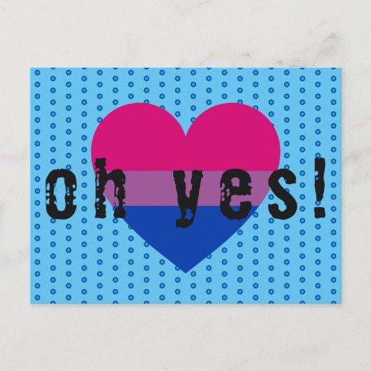 Oh ja LGBT Bisexual Pride Heart Briefkaart (Voorkant)